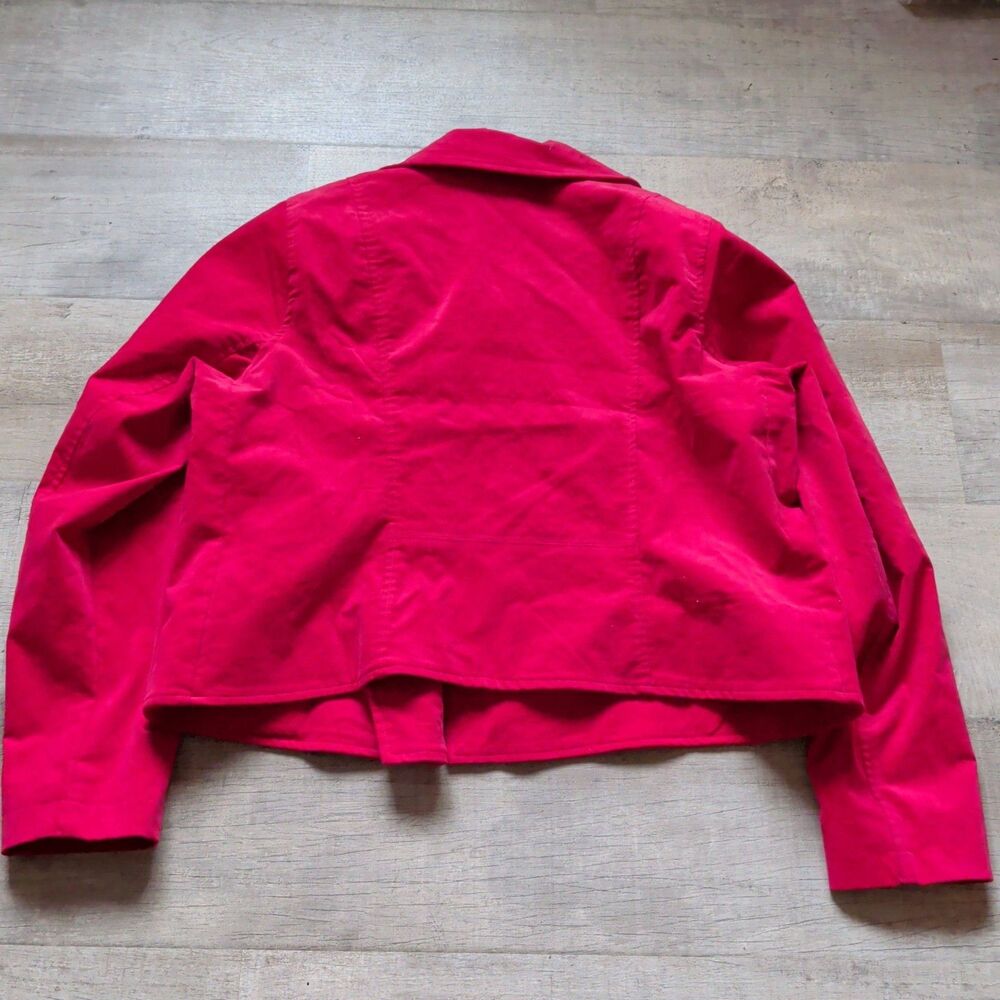 Torrid Women's Red Velvety Cotton Blend Bikers Moto Jacket Lined Plus Sz 1X NWT - Picture 5 of 6